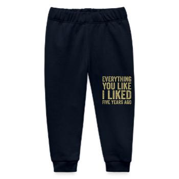 Alles, was du magst, mochte ich vor fünf Jahren - Baby Organic Jogginghose Baby Tumbler von Stanley/Stella - Navy - Vorne
