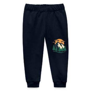 Evergreen Mountain Adventure Design - Baby Organic Sweatpants by Stanley/Stella - navy - Front