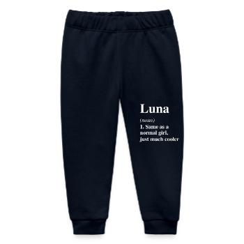 Luna Definition Cooler Name Spruch Geschenk - Baby Organic Jogginghose Baby Tumbler von Stanley/Stella - Navy - Vorne