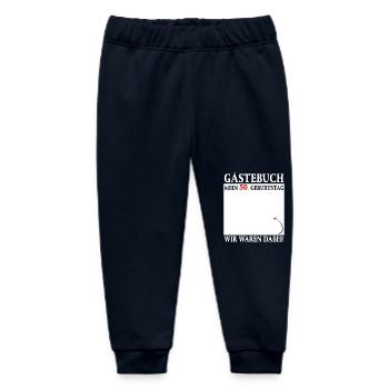 Gästebuch zum 50 Geburtstag - Wir waren dabei! - Baby Organic Jogginghose Baby Tumbler von Stanley/Stella - Navy - Vorne
