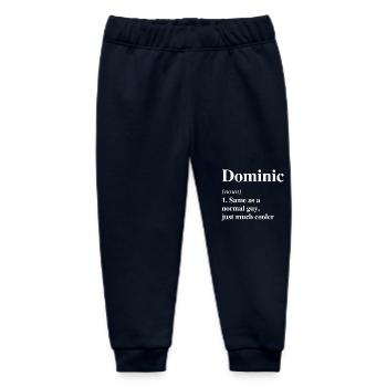 Dominic Definition Cool Name Saying Gift - Baby Organic Sweatpants by Stanley/Stella - navy - Front
