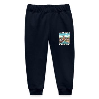 Colmar Old Town, Colonial-Style Port and Canal - Baby Organic Sweatpants by Stanley/Stella - navy - Front