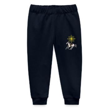Compass Horse Horse Adventure Wind Rose Riding - Baby Organic Sweatpants by Stanley/Stella - navy - Front