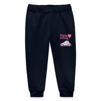 Happy Birthday 7 Police Pink - Baby Organic Sweatpants by Stanley/Stella - navy - Front