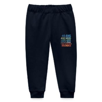 40 Ans – 480 Mois, 14600 Jours... Secondes - Baby Organic Sweatpants by Stanley/Stella - navy - Front