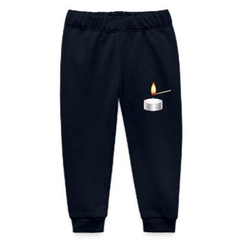 light a small tea light with match - Baby Organic Sweatpants by Stanley/Stella - navy - Front