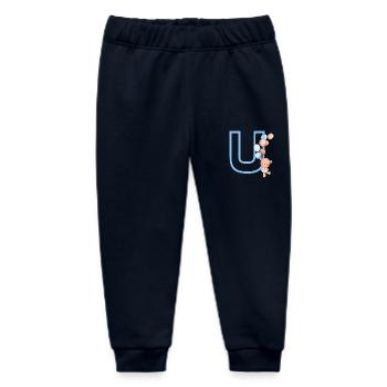 Blue Letter u Bear - Baby Organic Sweatpants by Stanley/Stella - navy - Front