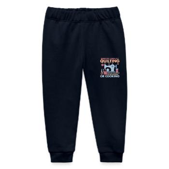Weekend Forecast Quilting Sewing Quilter - Baby Organic Sweatpants by Stanley/Stella - navy - Front