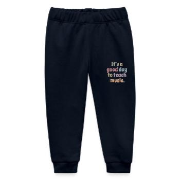 It's A Good Day To Teach Music Fun Teacher's Gift - Baby Organic Sweatpants by Stanley/Stella - navy - Front