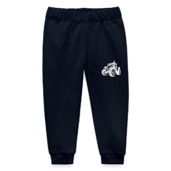 Large Field Tractor Farmer Dream Car - Baby Organic Sweatpants by Stanley/Stella - navy - Front