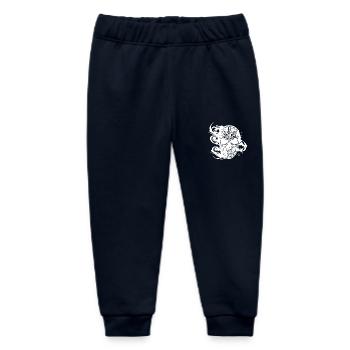 Burning grinning tattoo skull - Baby Organic Sweatpants by Stanley/Stella - navy - Front