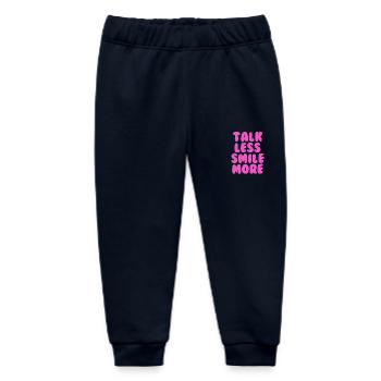 Talk less smile more pink - Baby Organic Sweatpants by Stanley/Stella - navy - Front