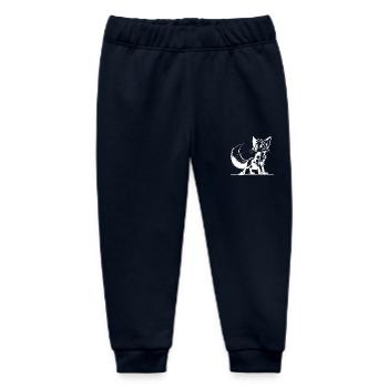 Sympathetic Clever Fox Stroke Drawing - Baby Organic Sweatpants by Stanley/Stella - navy - Front