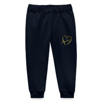 golden heart - Baby Organic Sweatpants by Stanley/Stella - navy - Front