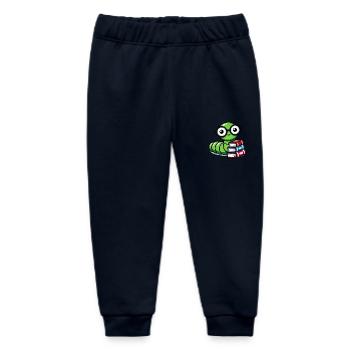 Bookworm Glasses Books - Baby Organic Sweatpants by Stanley/Stella - navy - Front