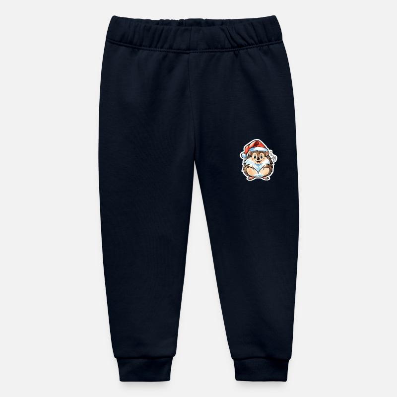 Dessin de Noël hérisson - Pantalon de jogging bébé bio Stanley/Stella - marine