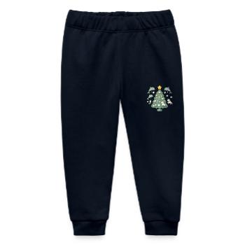 Whimsical Christmas Tree Fantasy - Baby Organic Sweatpants by Stanley/Stella - navy - Front