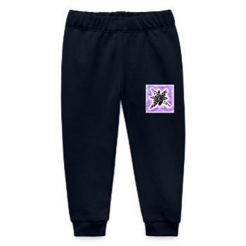 Creative patterned blob on violet - Baby Organic Sweatpants by Stanley/Stella - navy - Front