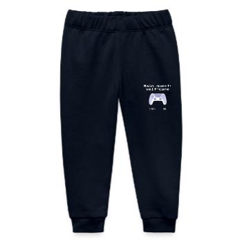 Main Quest Self-Care: retro design with controller - Baby Organic Sweatpants by Stanley/Stella - navy - Front