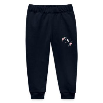 Rosa Blumenbuchstabe - Baby Organic Jogginghose Baby Tumbler von Stanley/Stella - Navy - Vorne