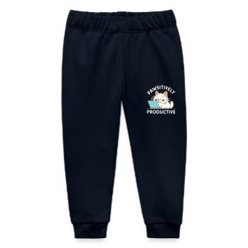 Pfotenproduktiv – Kawaii Cat bei der Arbeit - Baby Organic Jogginghose Baby Tumbler von Stanley/Stella - Navy - Vorne