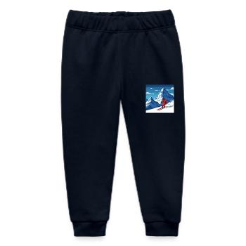 Fun on the slopes: skiing in the most beautiful mountains - Baby Organic Sweatpants by Stanley/Stella - navy - Front