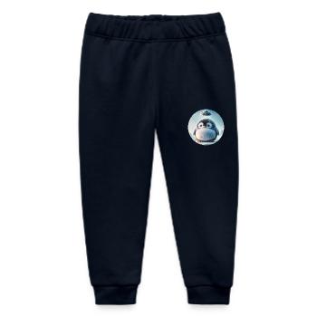 Little Sad Penguin in the Rain - Baby Organic Sweatpants by Stanley/Stella - navy - Front