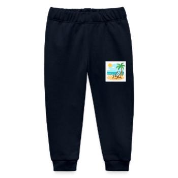 Entspannung pur: Deine Liege wartet am Strand - Baby Organic Jogginghose Baby Tumbler von Stanley/Stella - Navy - Vorne