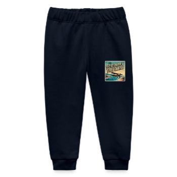 The golden age of travelling - Baby Organic Sweatpants by Stanley/Stella - navy - Front