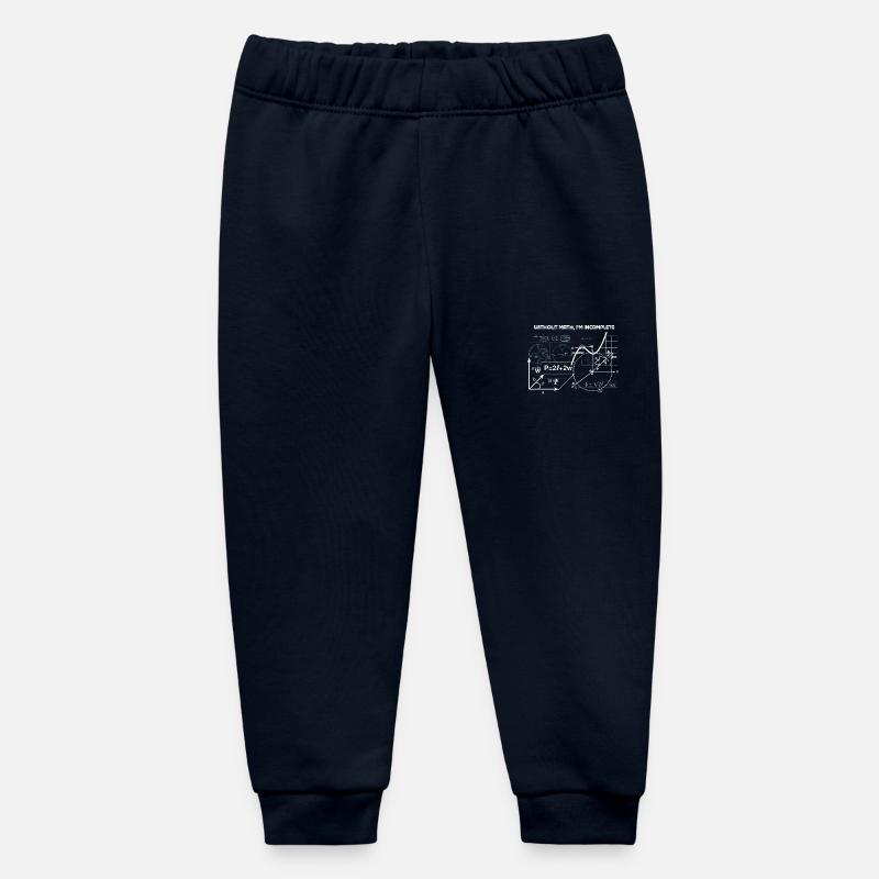 Without Math I'm Incomplete - Baby Organic Sweatpants by Stanley/Stella - navy