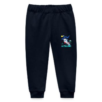 Coffee Spy Secret Sticker With Сyber- Marine Vibe - Baby Organic Sweatpants by Stanley/Stella - navy - Front