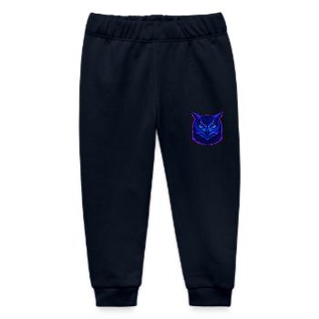 Neonblaue Eule mit intensivem Blick - Baby Organic Jogginghose Baby Tumbler von Stanley/Stella - Navy - Vorne