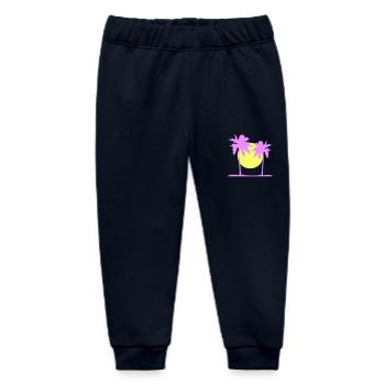 Zwei Palmen Insel Sonne Sonnenuntergang Rund Pink - Baby Organic Jogginghose Baby Tumbler von Stanley/Stella - Navy - Vorne