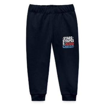 Amerikanischer Gläubiger Christ July 4th Jesus - Baby Organic Jogginghose Baby Tumbler von Stanley/Stella - Navy - Vorne