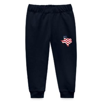USA Flag in Texas State Map - Baby Organic Sweatpants by Stanley/Stella - navy - Front