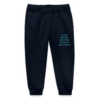 Be the change you wish to see in the world - Baby Organic Sweatpants by Stanley/Stella - navy - Front