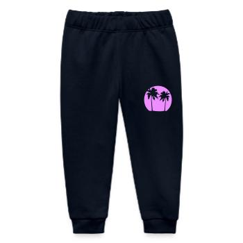 Zwei Palmen Insel Sonne Sonnenuntergang Rund Pink - Baby Organic Jogginghose Baby Tumbler von Stanley/Stella - Navy - Vorne