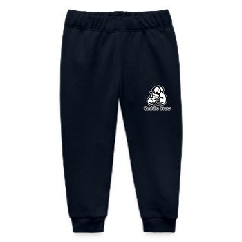Cat & Dog Cuddling - Cuddle Crew Design - Baby Organic Sweatpants by Stanley/Stella - navy - Front