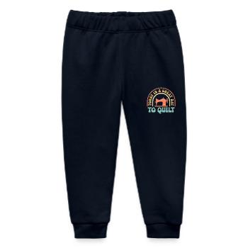 Today Is A Great Day To Quilt Quilting Sewing - Baby Organic Sweatpants by Stanley/Stella - navy - Front