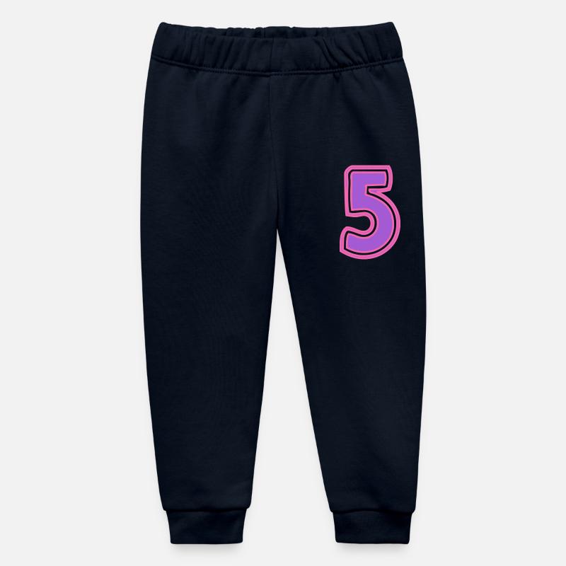 5. 5 ANS. 5e ANNIVERSAIRE. ANNIVERSAIRE 5 ANS - Pantalon de jogging bébé bio Stanley/Stella - marine