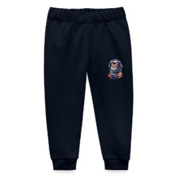 Galactic cat astronaut explores space - Baby Organic Sweatpants by Stanley/Stella - navy - Front