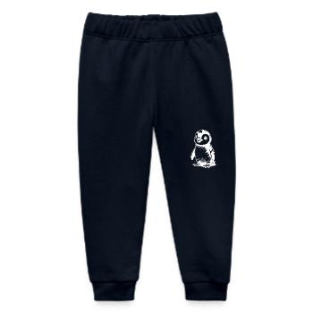 Cute little waddling baby kids penguin - Baby Organic Sweatpants by Stanley/Stella - navy - Front