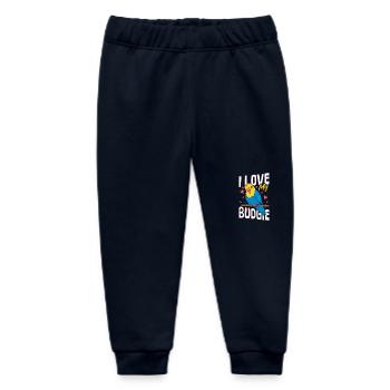 Budgie Care Talking Bird Budgie - Baby Organic Sweatpants by Stanley/Stella - navy - Front