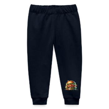 Sink your teeth into this juicy burger design! - Baby Organic Sweatpants by Stanley/Stella - navy - Front