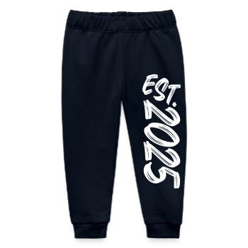 Est. 2025 - Established 2025 - Birthday Gift - Baby Organic Sweatpants by Stanley/Stella - navy - Front