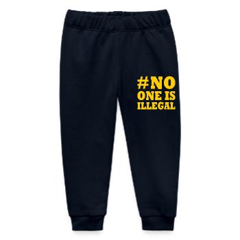 no one is illegal - Baby Organic Jogginghose Baby Tumbler von Stanley/Stella - Navy - Vorne