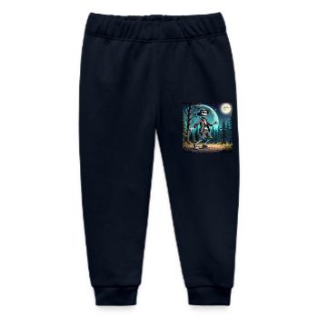 Mysterious Skeleton in Hat and Jacket - Baby Organic Sweatpants by Stanley/Stella - navy - Front