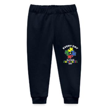 Every Day Is Autism Awareness - Baby Organic Sweatpants by Stanley/Stella - navy - Front