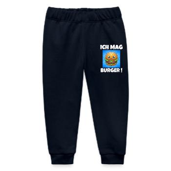 Ich mag Burger Hamburger Cheeseburger - Baby Organic Jogginghose Baby Tumbler von Stanley/Stella - Navy - Vorne
