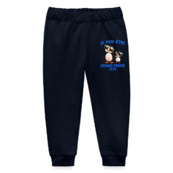Grand frère 2026 pingouin mignon annonce bébé - Pantalon de jogging bébé bio Stanley/Stella - marine - Devant